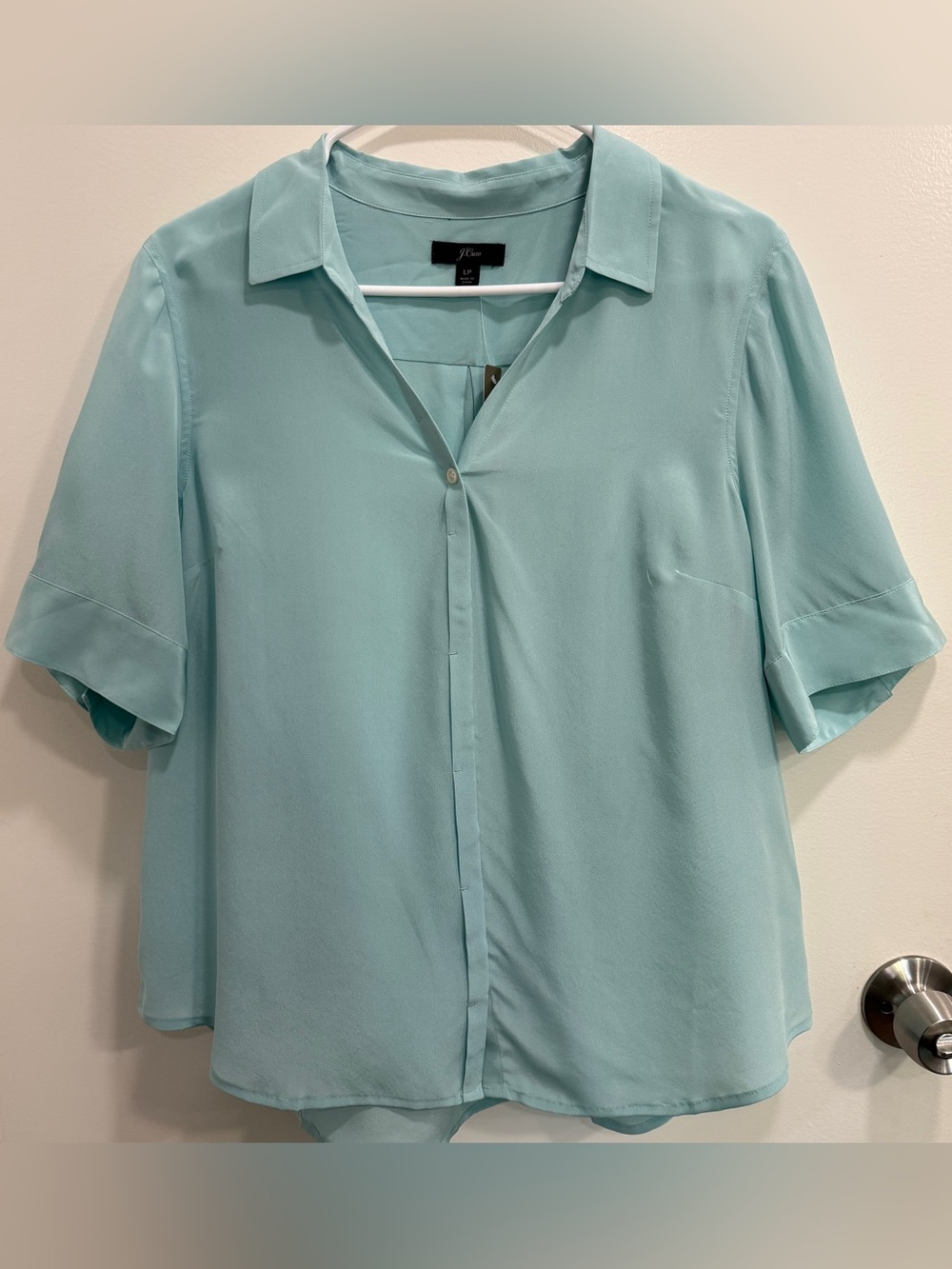 J.Crew Silk Short Sleeve Top Size LP